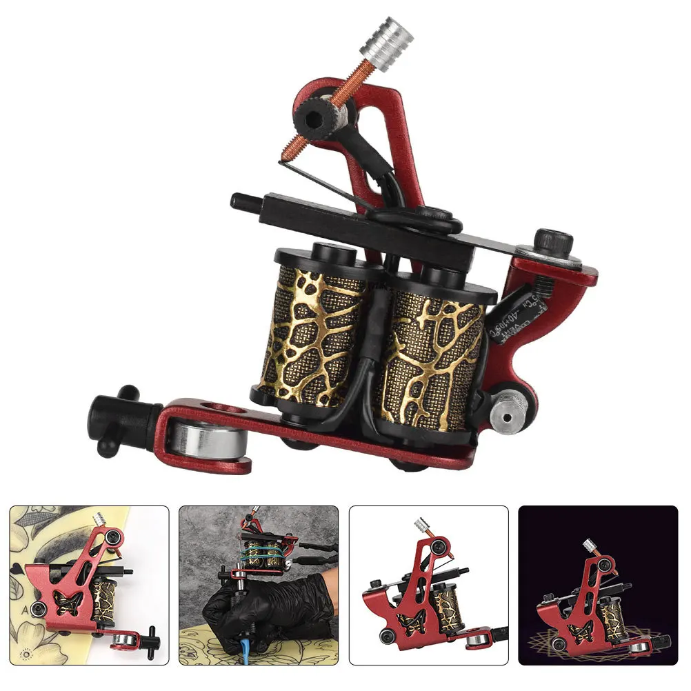 

Машина для татуировки, машина для татуировки с железной катушкой, 10 катушек, легкая, портативная, гладкая, малошумная, оборудование для татуировок для подкладки, затенения тела