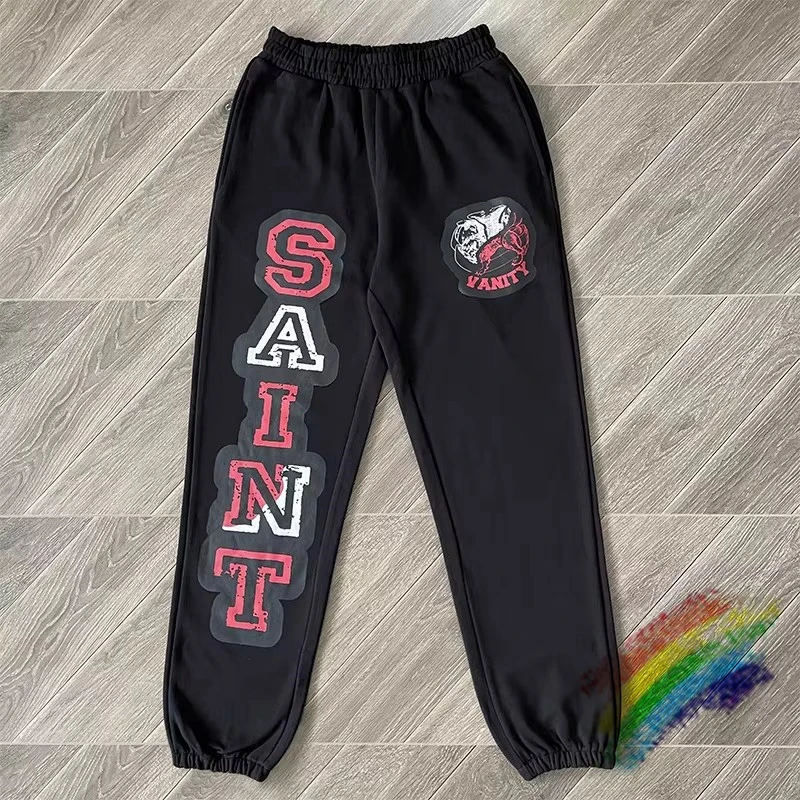 

Черные спортивные штаны SAINT VANITY, мужские и женские брюки, брюки для бега на шнурке