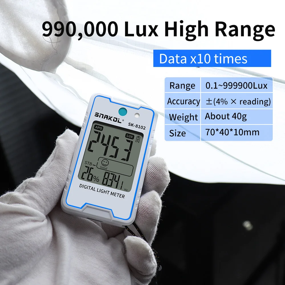 Snakol Mini Lux Meter مقياس الإضاءة الرقمي 999,900 Lux Light Meter Lux/FC قياس تستر الاستشعار مقياس الضوء Luxmeter #1