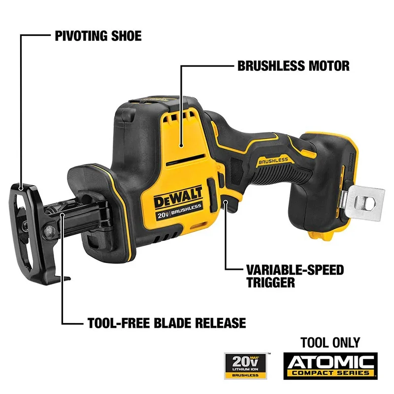 DEWALT DCS369 ATOMIC 20V MAX Reciprocating Saw One-Handed Cordless Electric Saw Tool Only