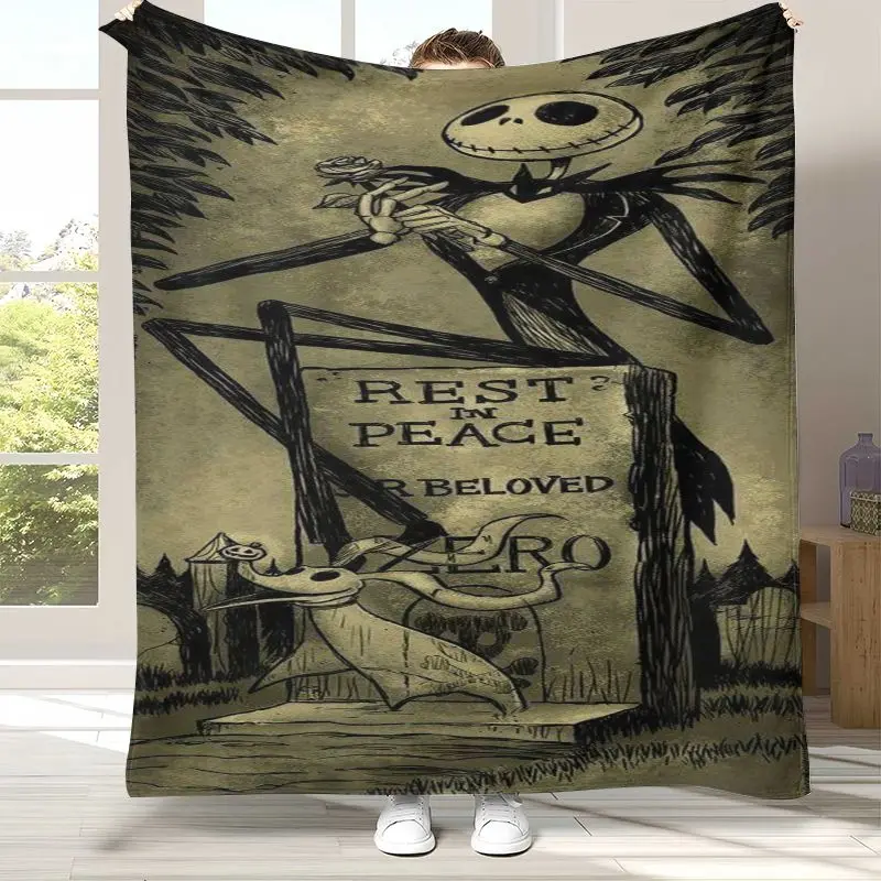 Cartoon N-Nightmare Before Christmas Jack Halloween Weiche Flanell-Decke, Gemütliche Decke für Bett, Sofa, Wohnzimmer, Heimdekoration – Detail 4