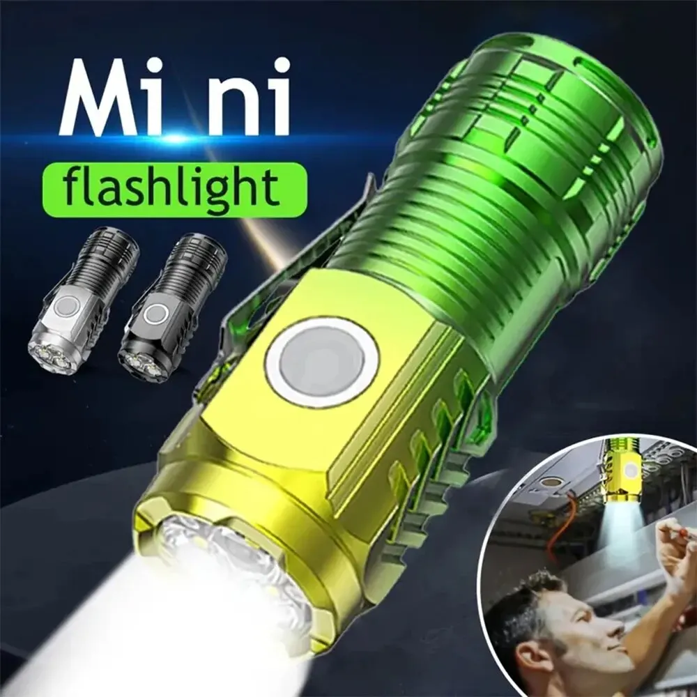 Mini Waterproof Rechargeable Flashlight For Night Hiking Portable Strong Light Magnet Flash Led Flashlight