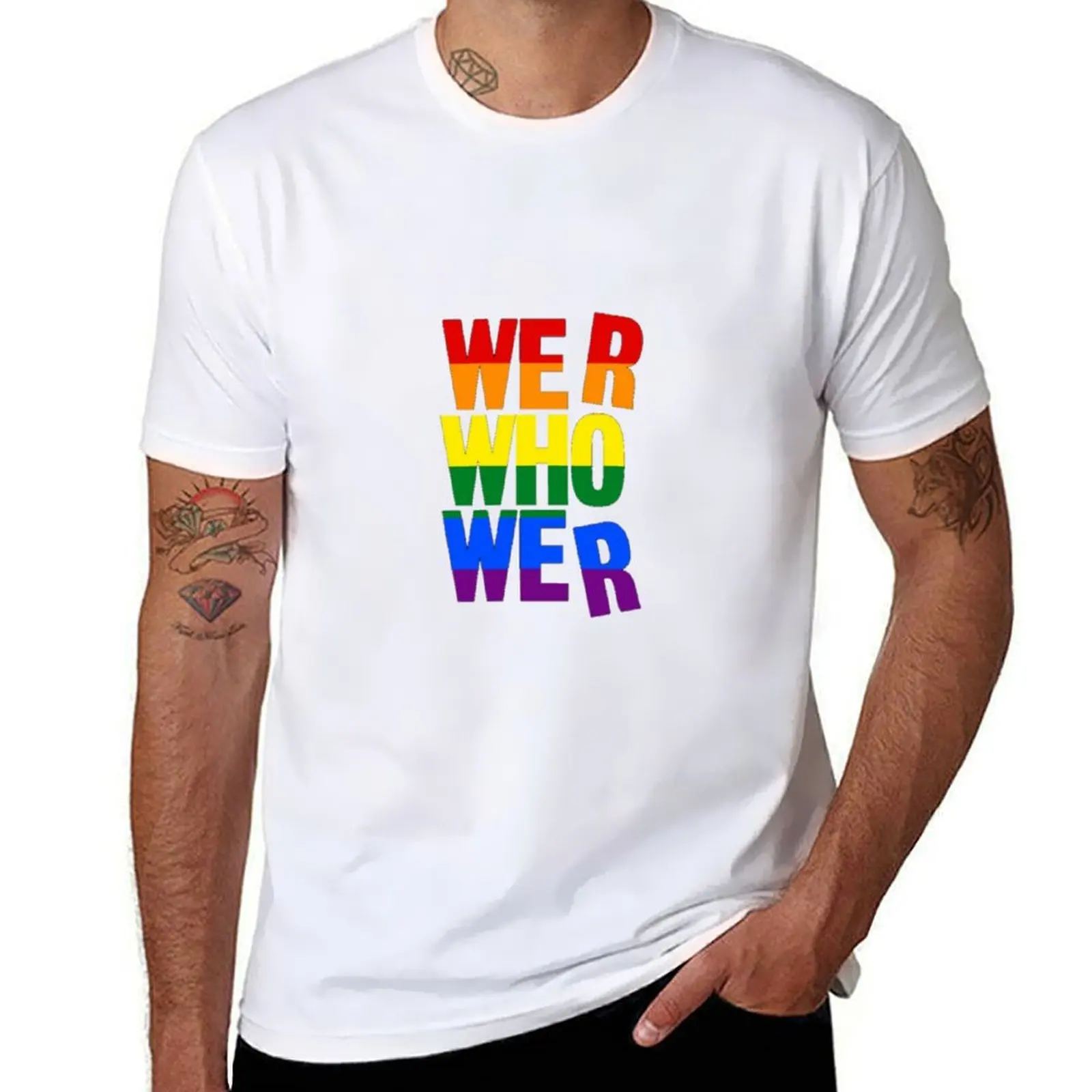 

Kesha - We R Who We R - Rainbow Block Letters T-Shirt essential t shirt cotton t shirt man t shirt for man T-Shirt