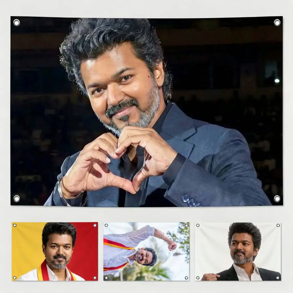 T-Thalapathy V-Vijay India  Flag Suitable For Party Club Outdoor Interior Wall Decoration Banner Fans Gift