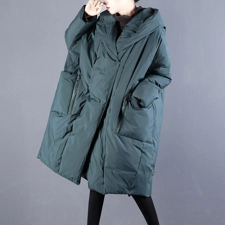 

2025 Fashion European Winter New Women's Down Cotton Jacket Loose Commuter Hooded Oversized Cotton Jacket
