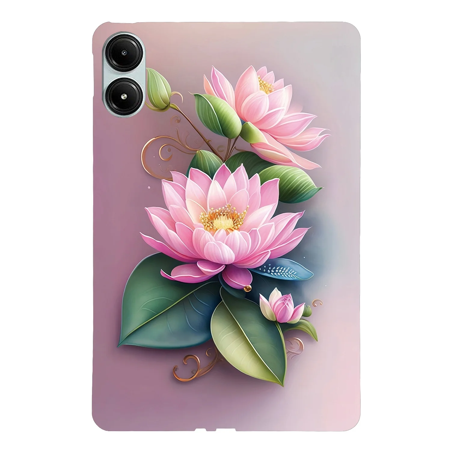 

Tablet Case For Xiaomi Redmi Pad Pro 5G / Pad Pro / Poco Pad 4G Pattern Printing Slim Soft TPU Cover - Lotus