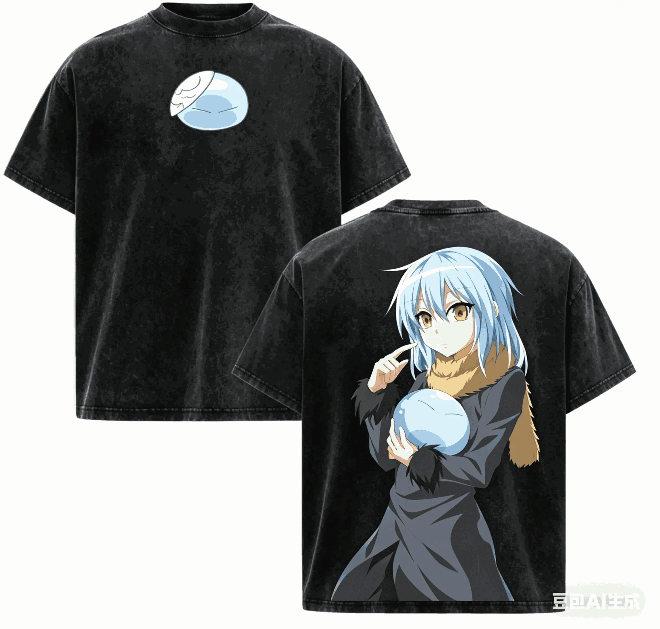 Slime Rimuru Washed T shirt 2026 New Model personality Clothes shirt Year round clothing Streetwear Trendy Vintage Loose Couples