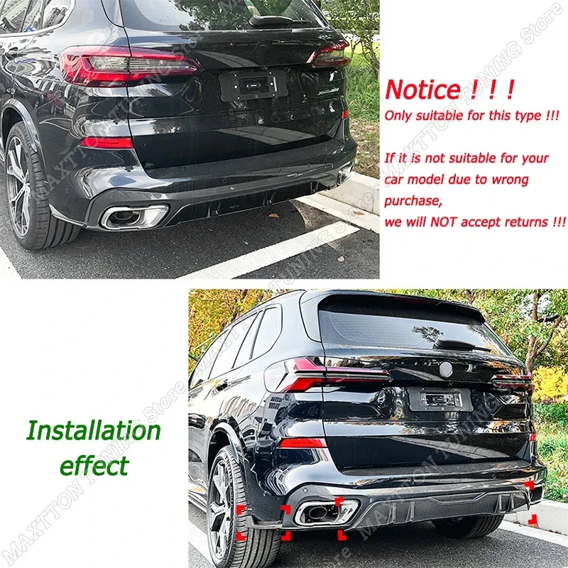 Rear Bumper Diffuser Spoiler Splitter Lip Body Kit Tuning Gloss Black/Carbon Look ABS MP Style For BMW X5 G05 M Sport 2019-2024+