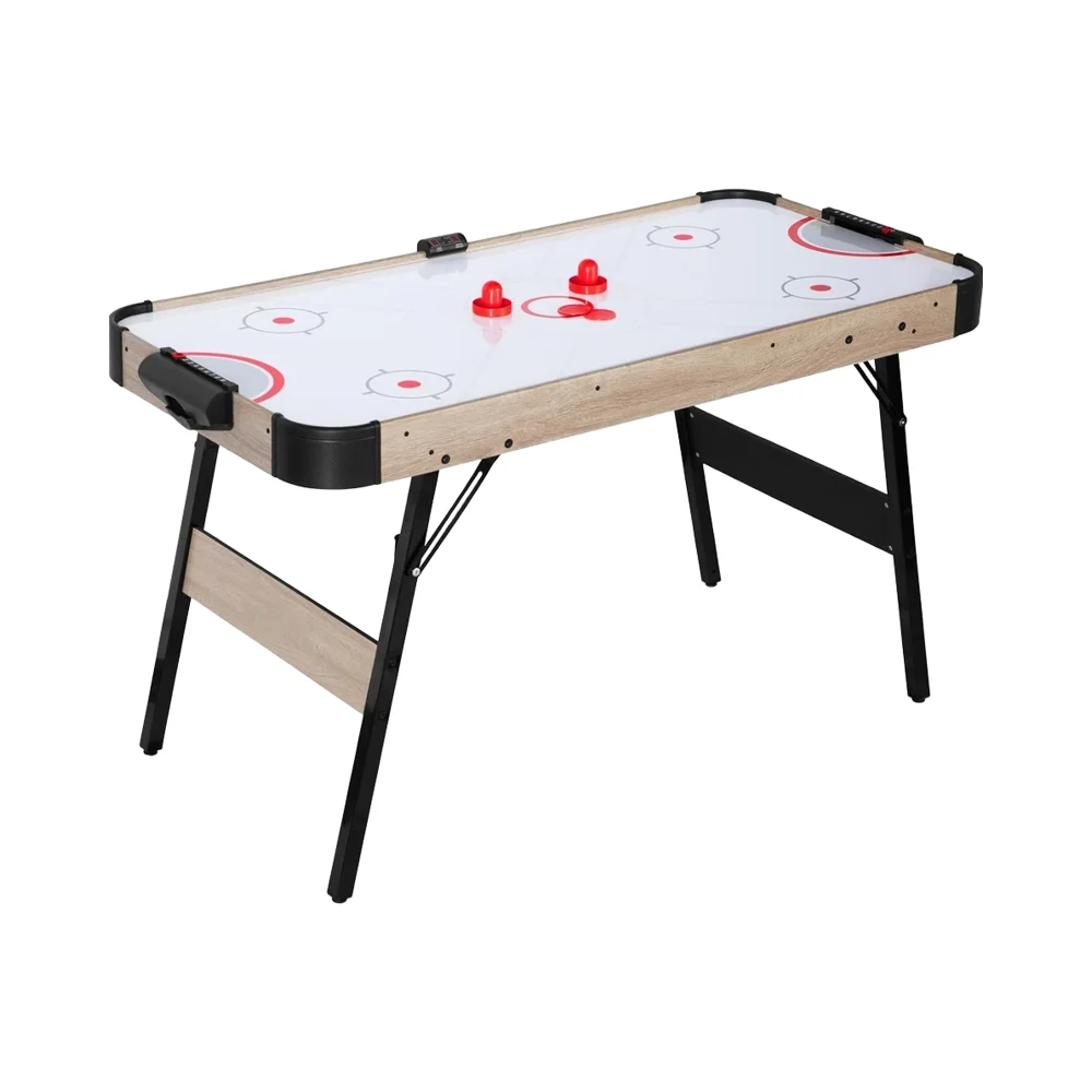 

Powerful 12V Motor Folding Air Hockey Table 54in LED Electronic Scoring Sports Gaming Set for Adults & Kids Made of MDF Material
