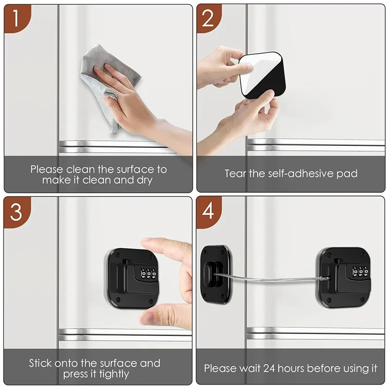 A003 Refrigerator Lock, Combination Lock For Refrigerator Cabinets, Drawers, Heavy Duty Fridge Lock, Safety Lock