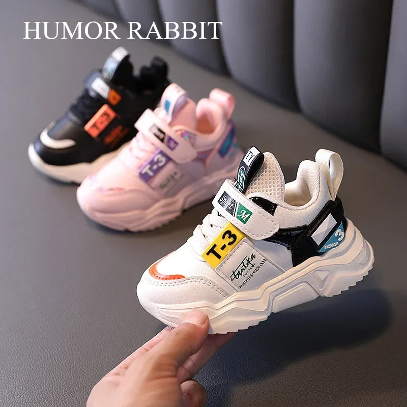 

Size 21-30 New Boys Girls Leather Sports Shoes Run Children White Shoes Fashion Kids Soft Bottom Toddler Shoes for Baby Sneakers