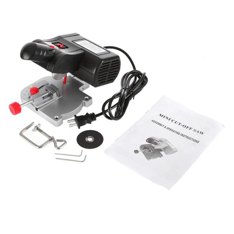

Mini Cutting Machine Bench Steel Blade Cut-off Electric Table Saw Metal Wood Plastic cutting DIY Tools Adjust Miter Gauge
