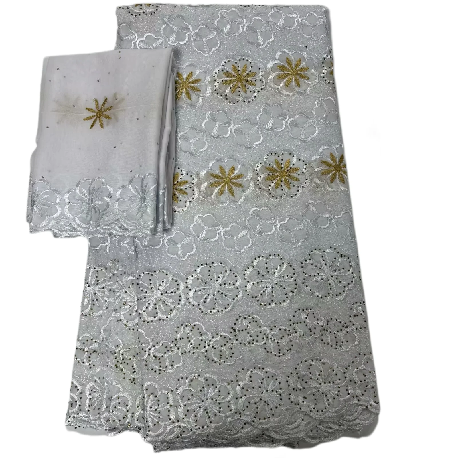 

New High Quality Swiss Voile Lace African Fabric Embroidery French Laces Women Dress Sewing Materials 2025 Wedding 5+2 Yards/Lot