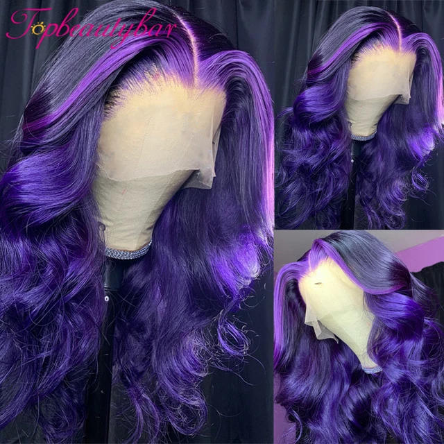Wigs with purple highlights discount