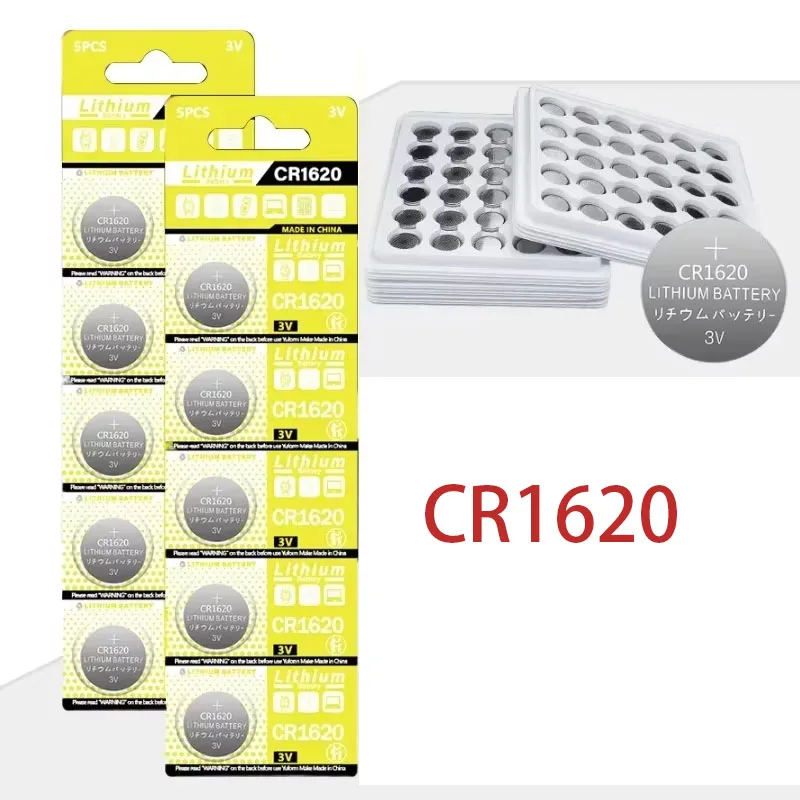 CR1620 DL1620 3V Lithium Button Battery BR1620 ECR1620 5009LC LM1620 CR 1620 KCR1620 30mAh Coin Cell Watch Calculators Batteries