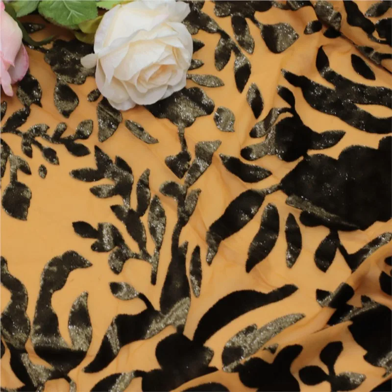 Tecido de brocado aveludado de seda semi-lustrous tecido de veludo manchado e em relevo para camisolas saias cheongsam