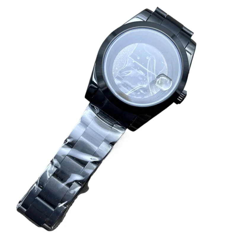 36/39 مللي متر لـ Oyster Perpetual حافظة من الفولاذ المقاوم للصدأ حزام مجموعة كاملة من حافظة مستديرة شطبة سوداء لحركة NH35/36