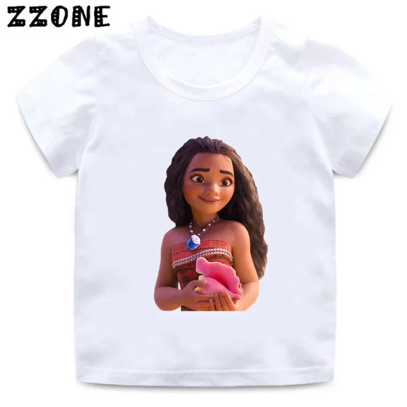 Hot Sale Moana Ocean Romance Princess Print Cartoon Kids T-Shirts Girls Clothes Baby Boys T shirt Summer Children Tops,ooo5543