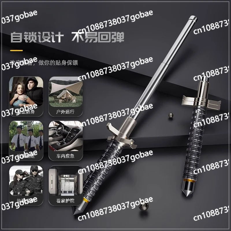 Swing Bar Legal Car Self-defense Weapon Solid Three-stage Telescopic Pole Multifunctional Anti Wolf