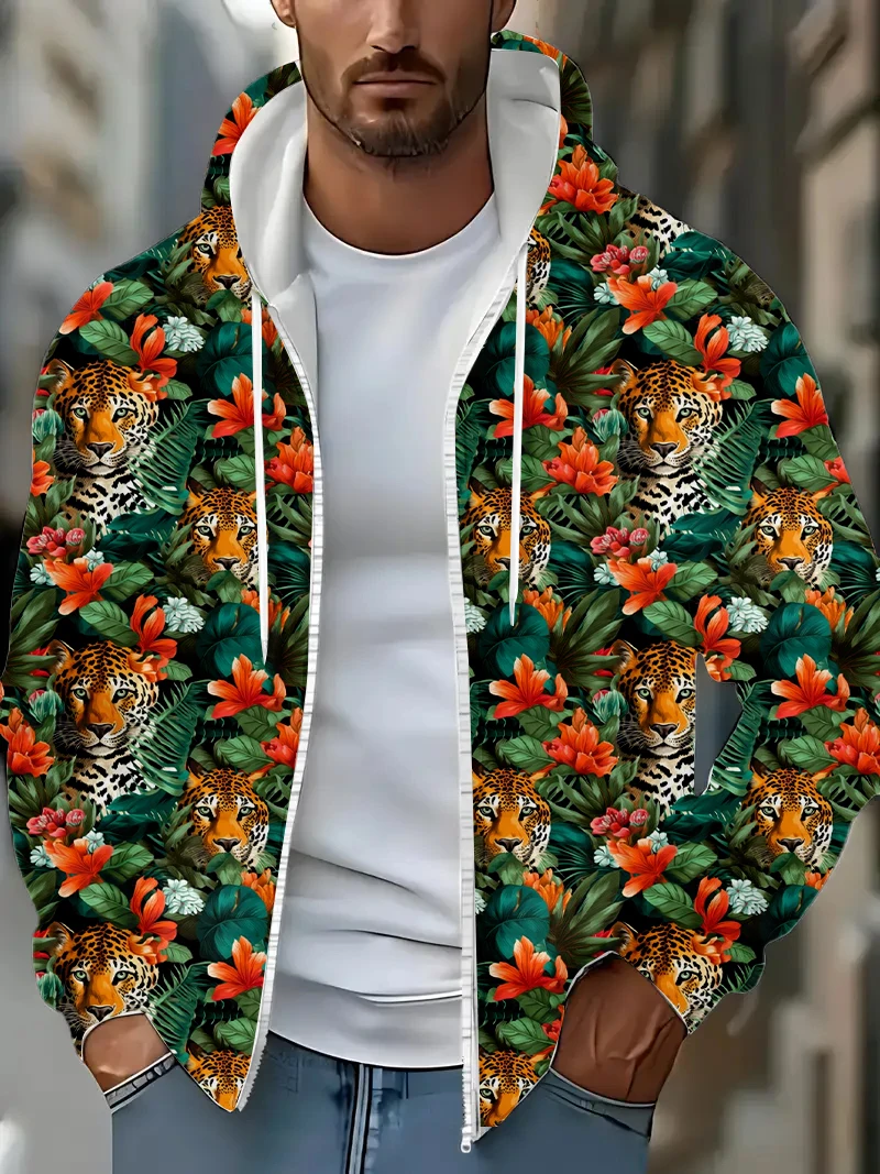 Bonito leão impressão 3d hoodie confortável outono e inverno casual jaqueta ao ar livre com capuz de cordão e bolso poliéster hoodie
