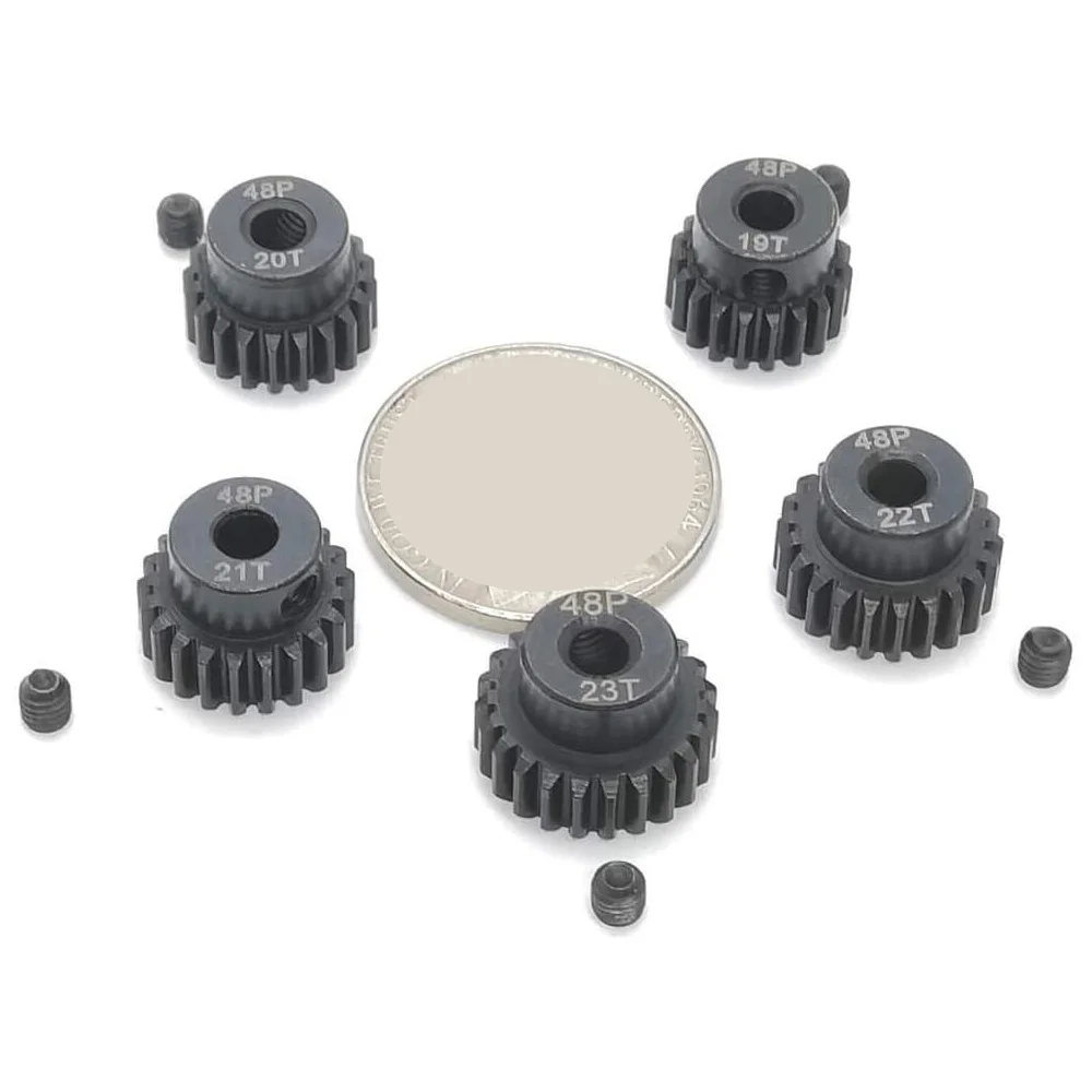 Engranaje de piñón 48P 19T 20T 21T 22T 23T con destornillador para eje de 3.175mm 1/10 RC Motor de cepillo sin escobillas