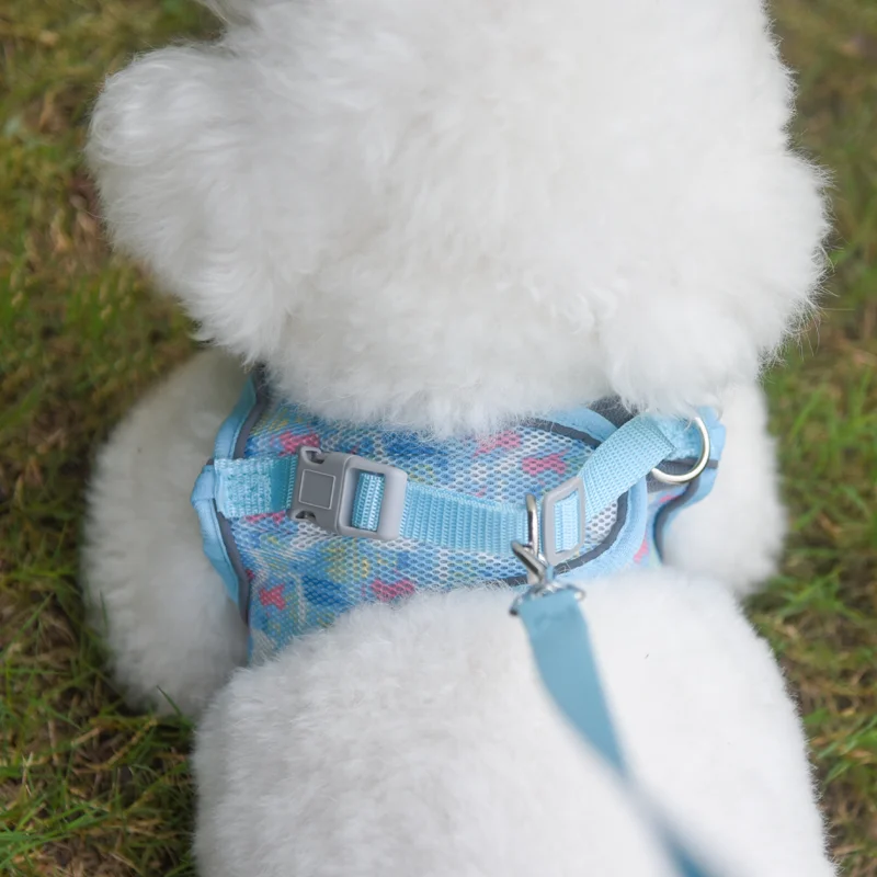 HP214Step In Magic Tape Adjustable  Breathable Mesh No Pull Small Medium Pet Dog Outdoor Harness Set