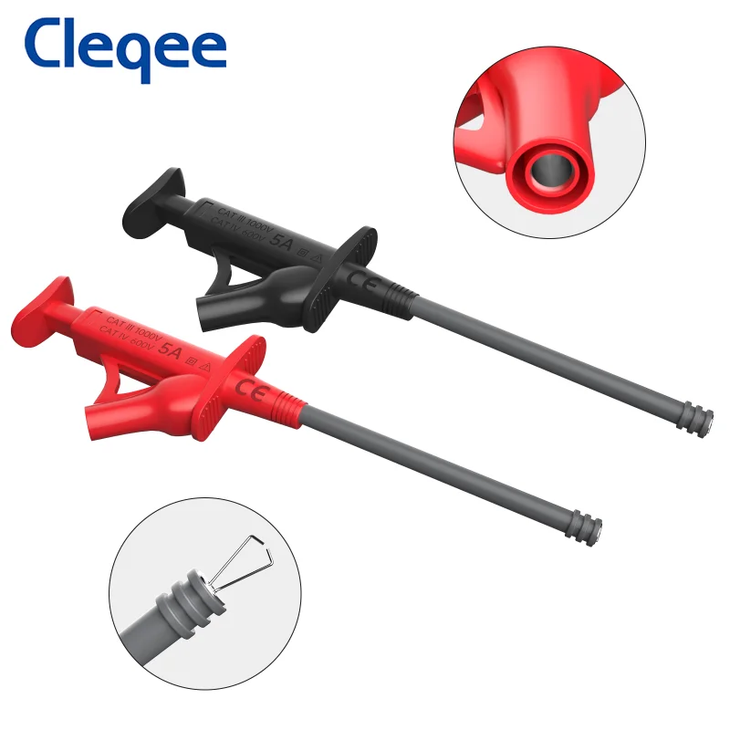 Imagem -05 - Multímetro Teste Leva Kit Sondas Elétricas Digitais Grupo Jacaré Clipe Teste Gancho Fio Flexível 23 Pcs Cleqee-p1925