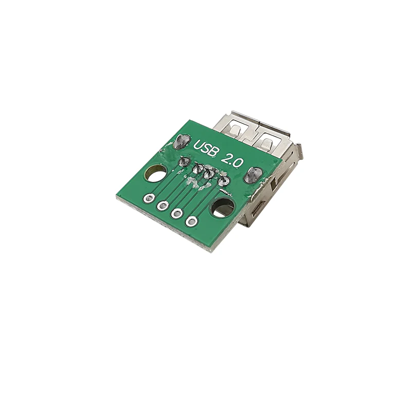 10Pcs USB 2.0 Type A Female 4 Pin To DIP 2.54mm Pitch PCB Board Adapter USB Socket Power Data Interface Connector