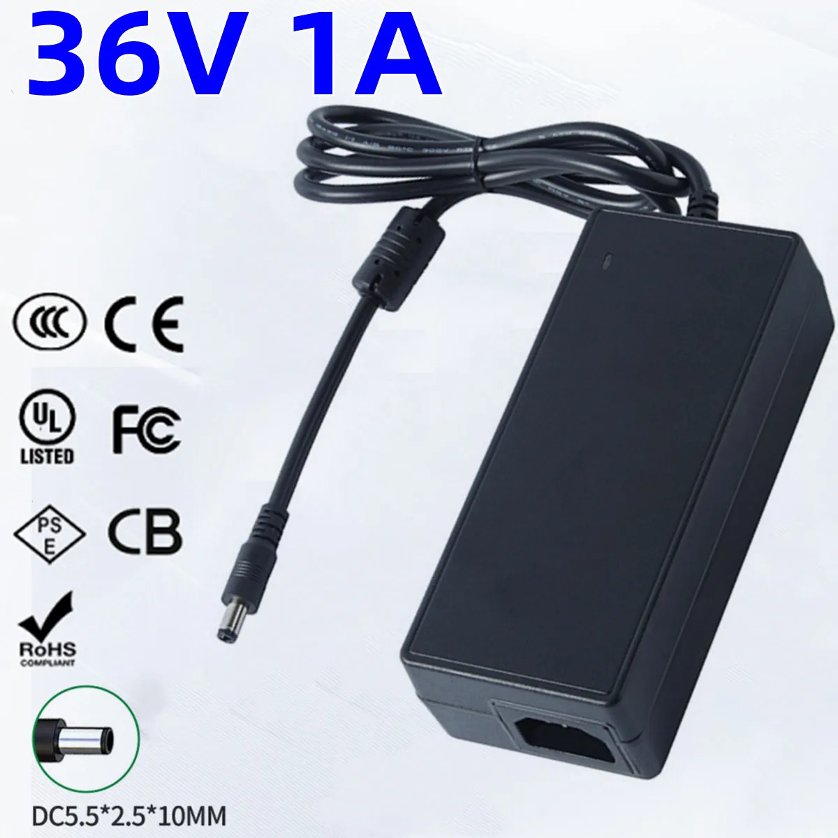 36V 1A Power Supply 36v 1000ma AC/DC Power Adapter Transformer 36W Switching Mode Power Supply 36 Volt Universal Plug 5.5X2.5mm