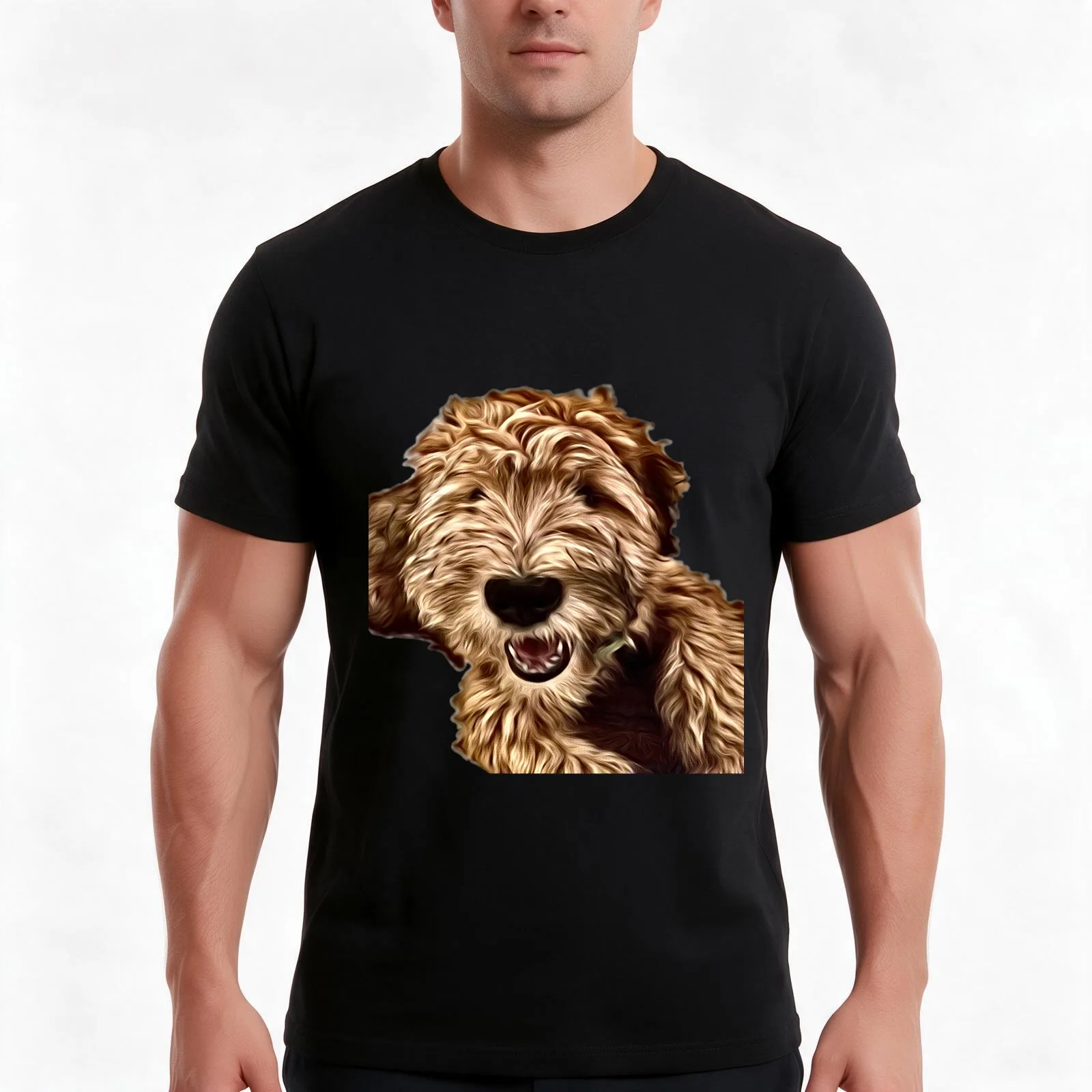 Soft Coated Wheaten Terrier Puppy T-Shirt, Summer Casual Cotton Tee, Oversized Streetwear Tops, Vintage Graphic Print
