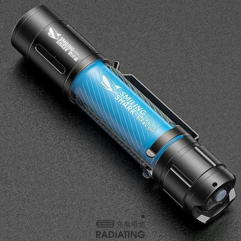 Strong Lighting ABS Flashlamp USB Charging Portable Outdoor Mini Flashlight Camping Hanging Lamp Telescopic Focus COB Side Lamp