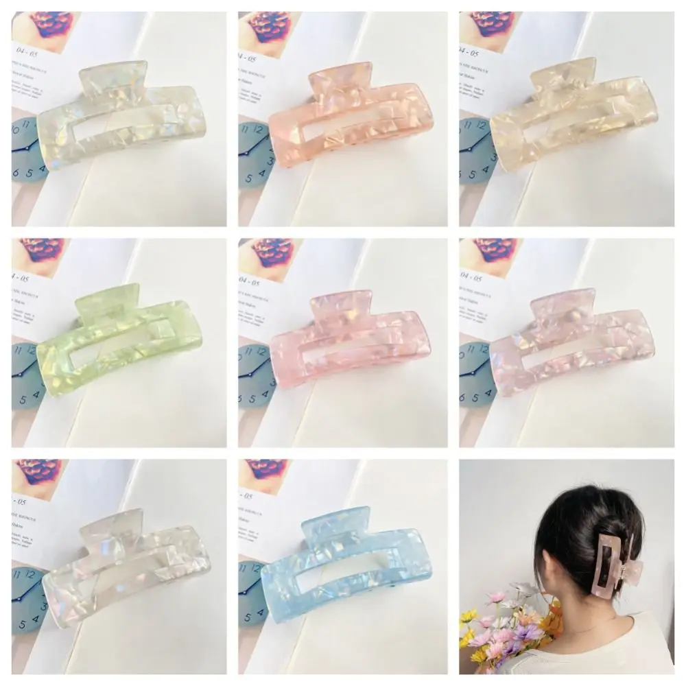 Shark Clip Acetate Hair Clips Korean Style Hair Grab Clip Acetic Acid Barrettes High Ponytail Clip Illusory Color