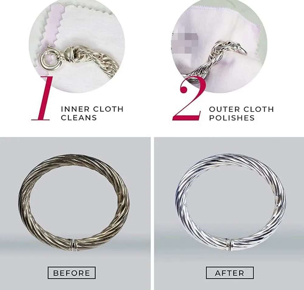 Paño de limpieza de joyería envuelto individualmente, paño de pulido rosa para plata esterlina, oro, platino, 8x8cm, 100 Uds.