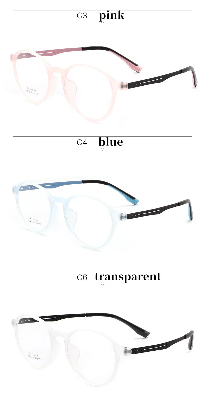 KOCOLIOR Neue Gummi Titan Anti Blau Licht Lesebrille Angepasst Optische Runde Rahmen Presbyopie Brille für Männer und Frauen – Detail 4