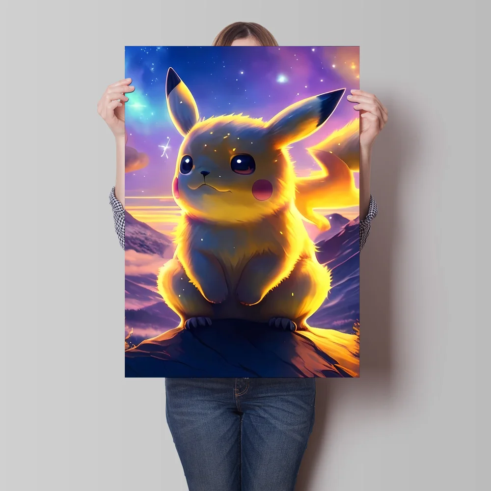 Obrazy na płótnie Pokemon Pikachu, urocze plakaty anime, nowoczesne obrazy do salonu, obrazki z postaciami z kreskówek, dekoracje ścienne, prezenty