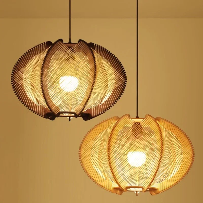 

Bamboo Japanese Pendant Lights Ceiling Lamp Bedroom Chandelier Pendant Lights Home Decoration Indoor Lighting Las Luces LLPL