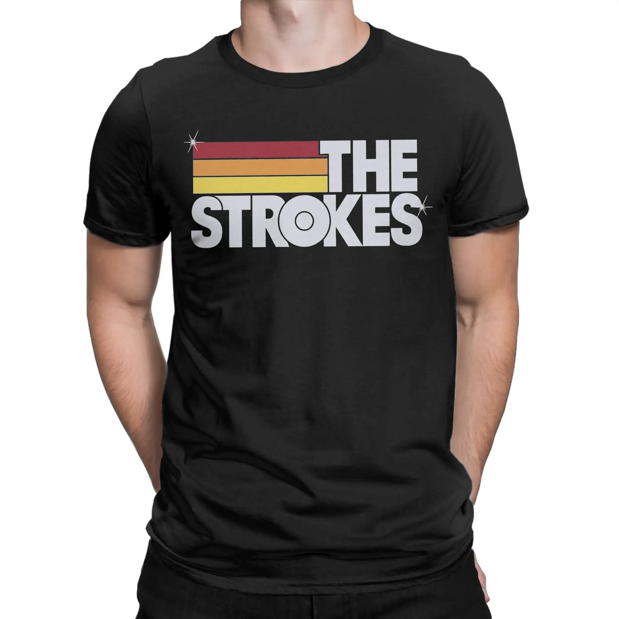 The Strokes Band T Shirts for Men Cotton Unique T-Shirts Crew Neck  Tee Shirt Short Sleeve Clothing Plus Size