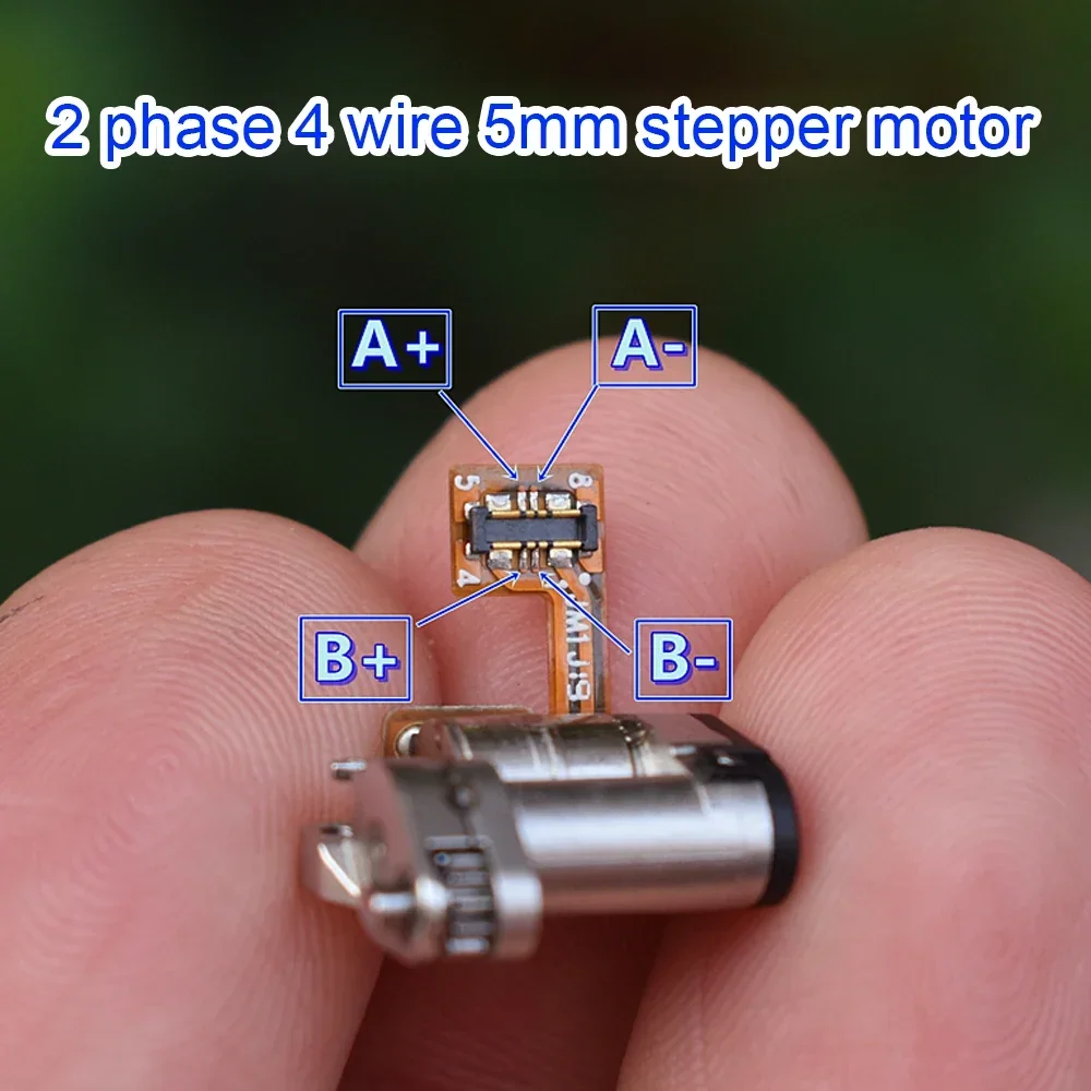 Motor paso a paso de microprecisión, engranaje de caja de cambios de Metal planetario, 2 fases, 4 cables, eje plano de 1,6mm, 1 unidad