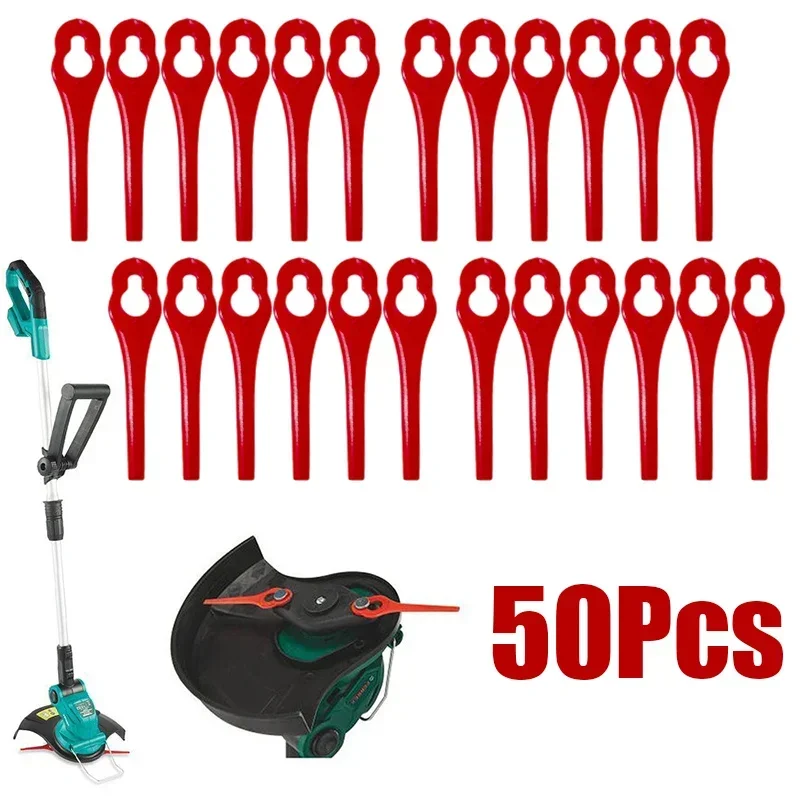 50Pcs Red Replacement Trimmer Plastic Blade for Florabest Grass Trimmer Brushcutte for Florabest LIDL FRTA 20 A1 Lidl IAN 282232