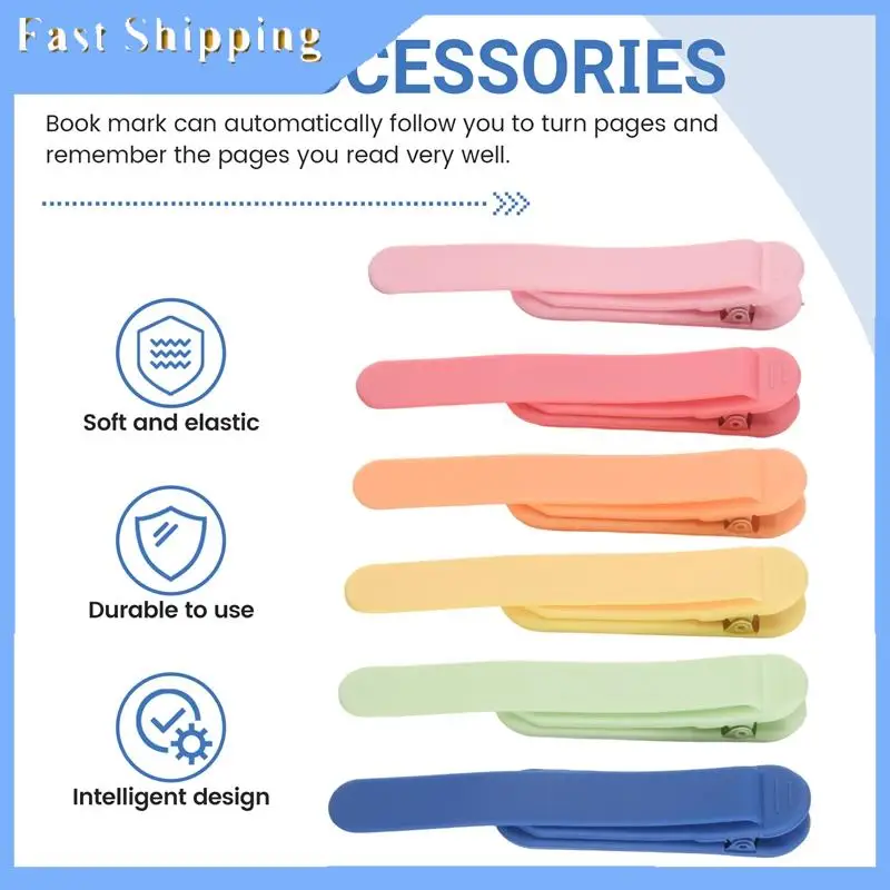 6Pack Smart Bookmark, Silicone Book Mark, Book Spare Parts Accessories For Reading Lovers, Bookmarks For Men Women