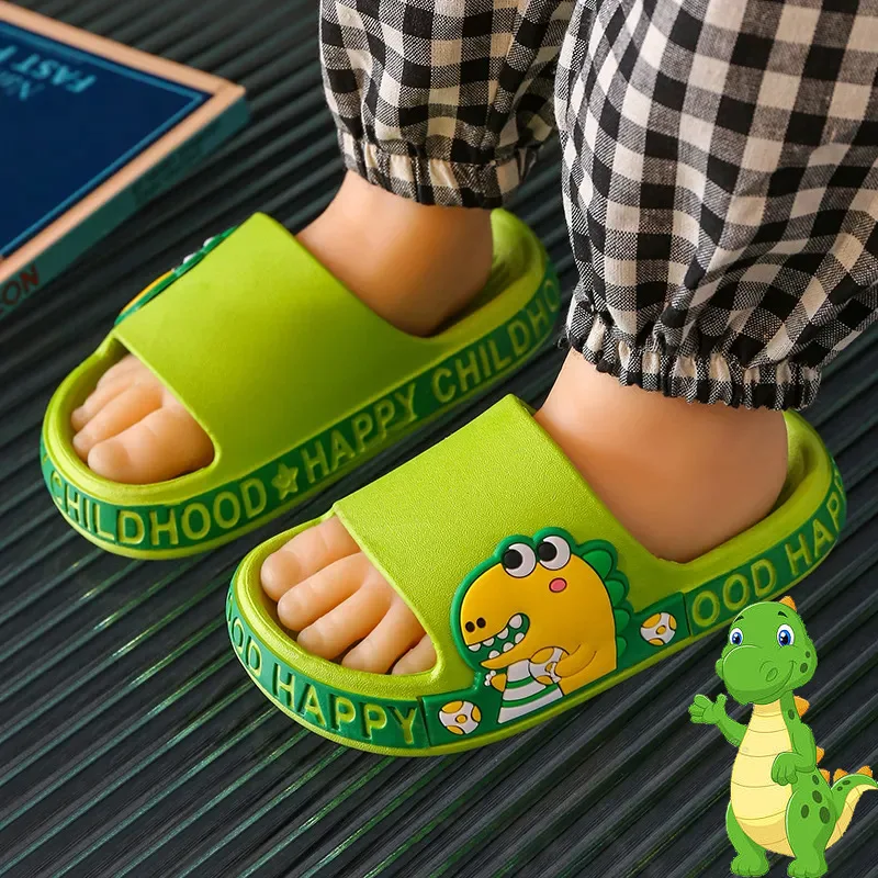 

Summer Children Slippers Boys Girls Cute Cartoon Dinosaur Sandal Kids Bathroom Antislip Thick Sole Slides Baby Indoor Home Shoes