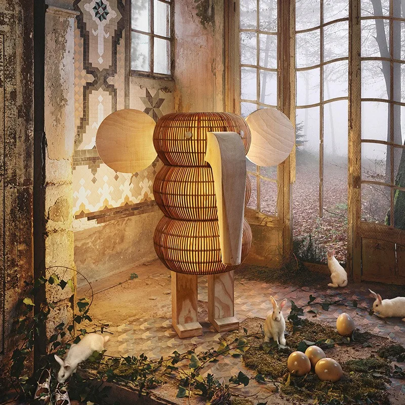 Creatieve persoonlijkheid olifant vloerlamp eenvoudige moderne hotellobby clubhuis decoratieve verticale lamp