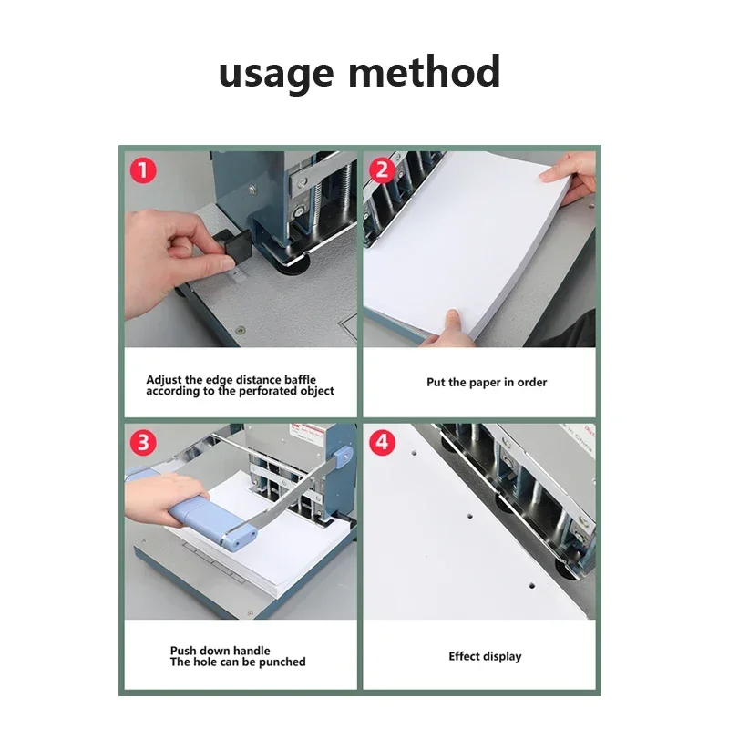 XD-500 Three Hole Heavy Duty Punch Personnel File Binding Machine Punch 500 Pages 35mm Thick Layer Punch Three Hole one-line