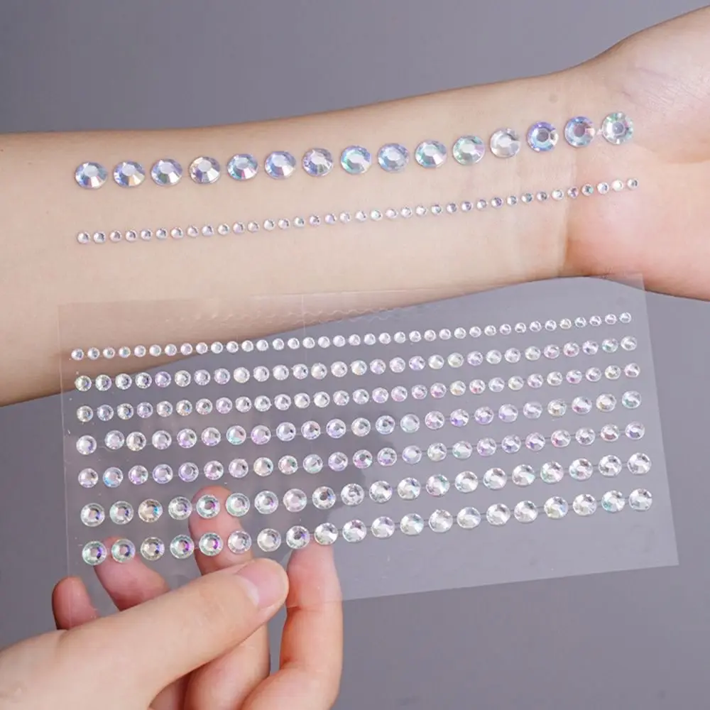 Face Jewels Stickers Temporary Tattoo Stickers Adhesive Face Decal Long Rhinestone Strip Sticker Hair Rhinestone Decoration