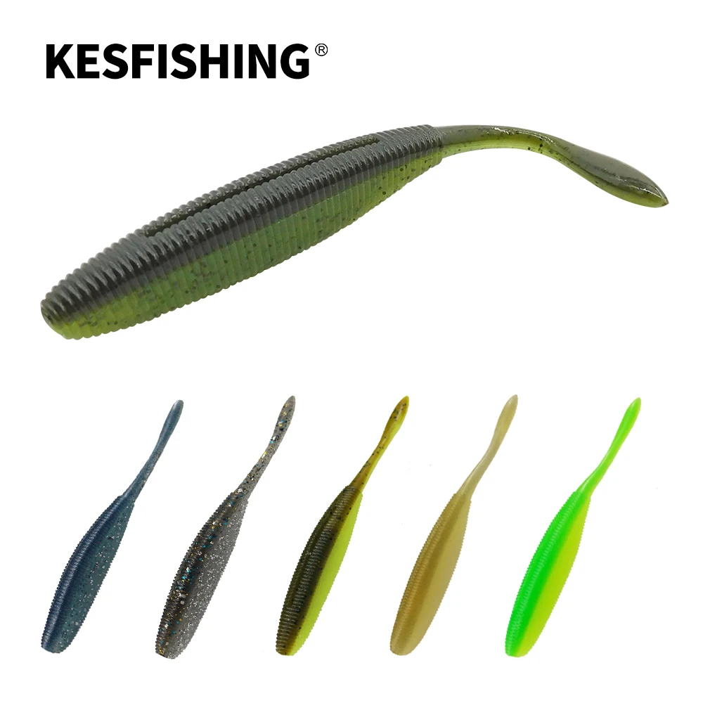 

KESFISHING Artificial Silicone Soft Baits Drive Shad 4" Bass Pike Shrimp Scented Salts Pesca Fishing Lures Tackle