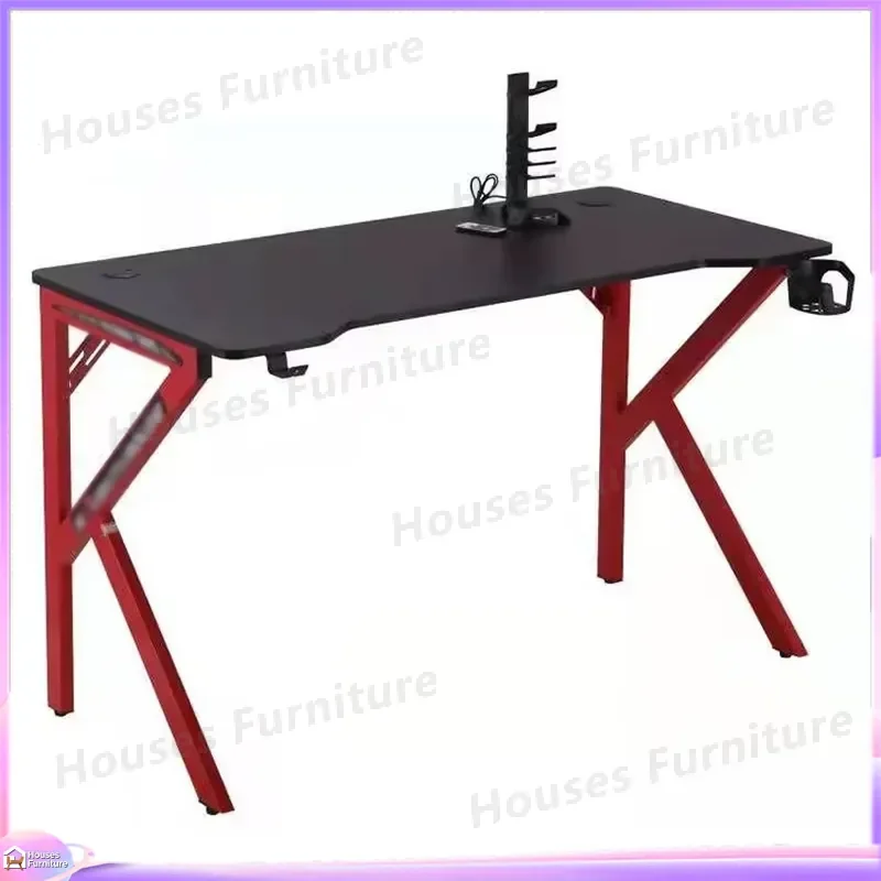 90cm Gaming Desk with Casters Retro Arcade Computer Table for PC Setup 10-Pad Lab Style Low Height Red Corner Desk for Gamers