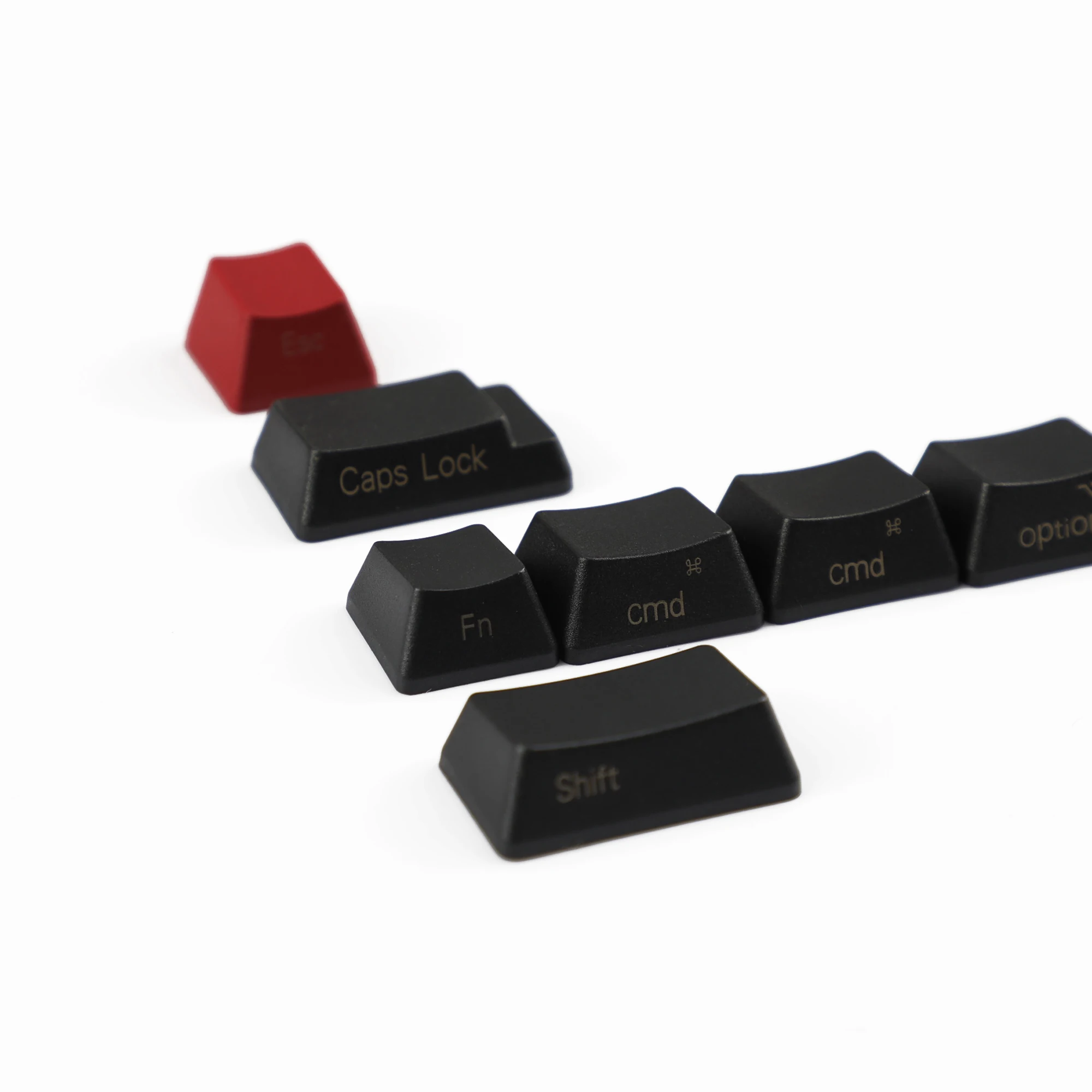 YMDK 8 Key Thick Side Print PBT Black Red Mac Keycap OEM Profile For MX Mechanical Keyboard Dolch Keyset Black Red Mixed Keyset