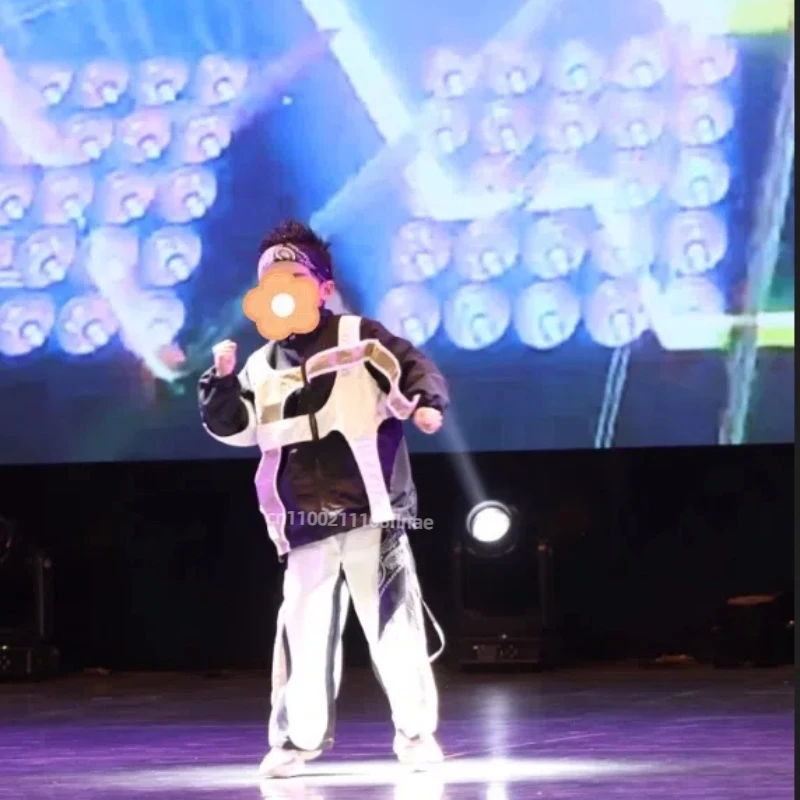 Street Dance-Kleidung für Kinder, Street Dance-Hoodies der Hip-Hop-Marke, Freizeit-Jacken- und Hosen-Sets, Performance-Kosten für Kinder