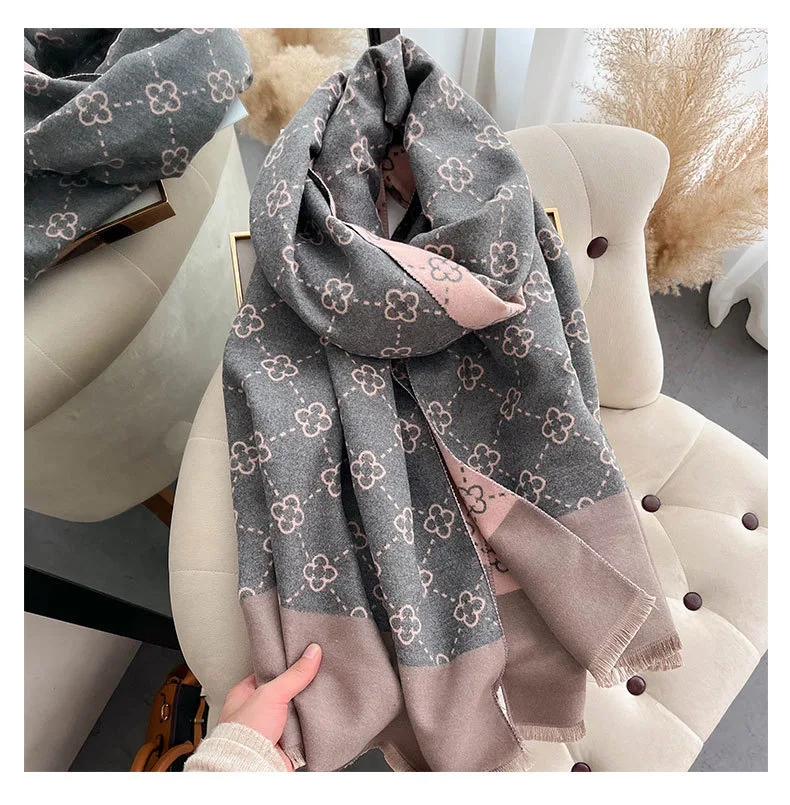 Luxus Winter Dicke Warme Quaste Schal Frauen Kaschmir Schal Und Wraps Pashmina Halstuch Bufanda Weibliche Lange Quaste Echarpe – Detail 5