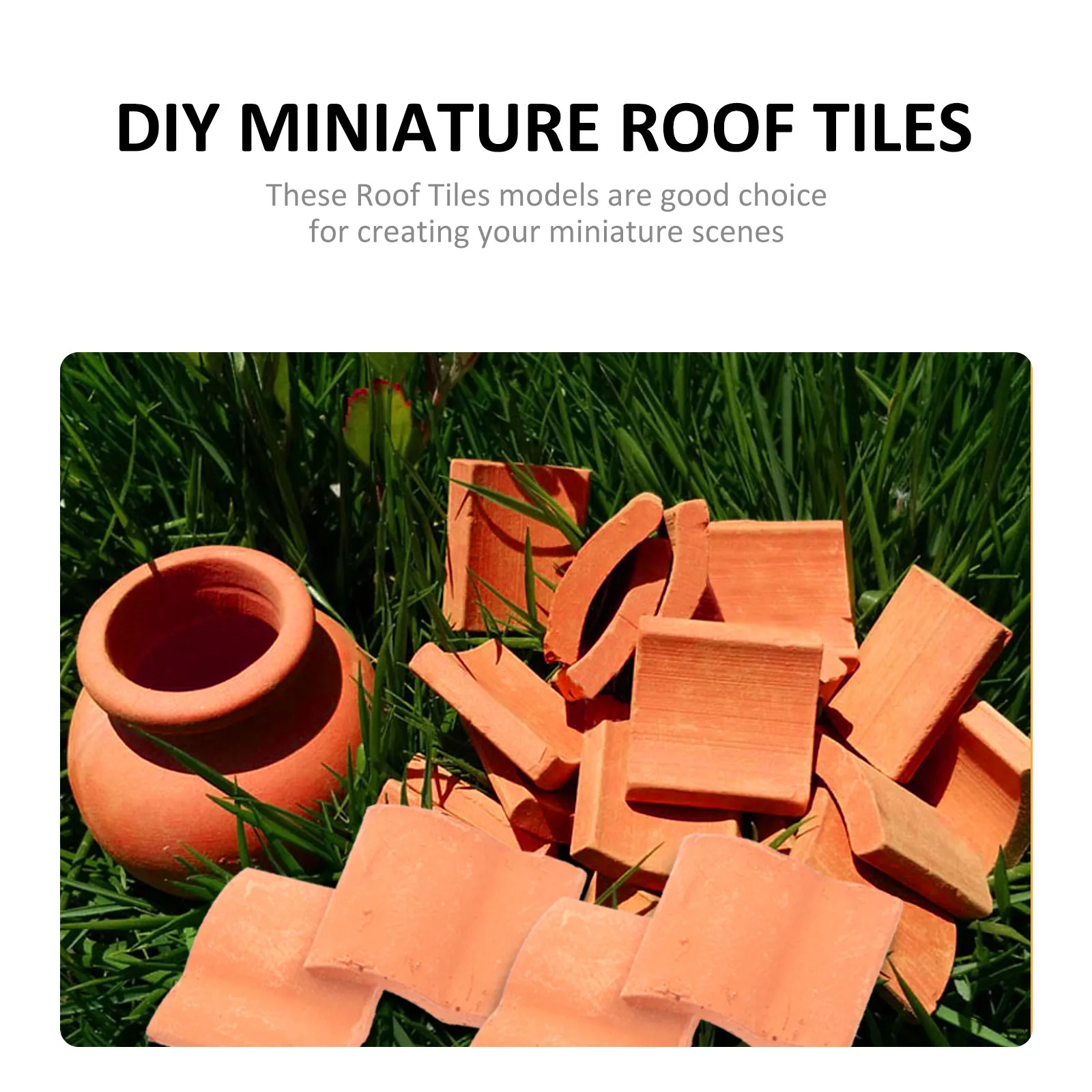 

50Pcs Simulation Roof Tiles Decorative Small Roof Tiles Models for Sand Table Clay Roofing Micro Landscape Garden Architecture